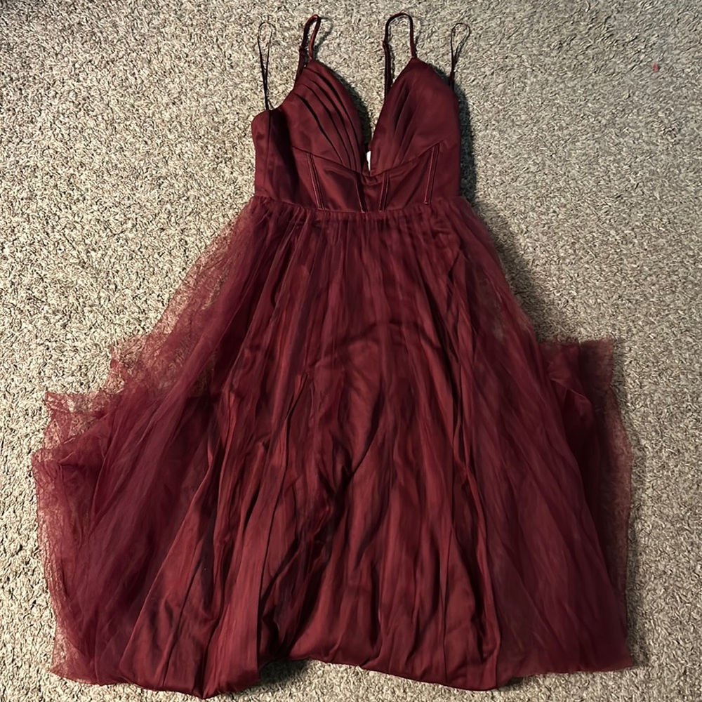 Size S Red Tulle maxi dress